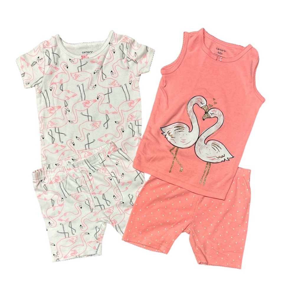 Two sweet sets of 2T flamingo pajamas